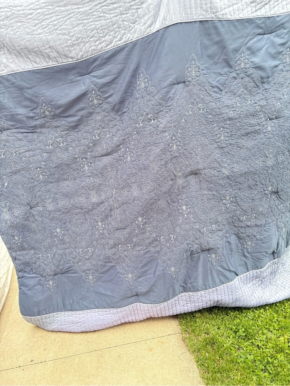 Better Homes And Gardens Dusty Blue Embroidered Quilt